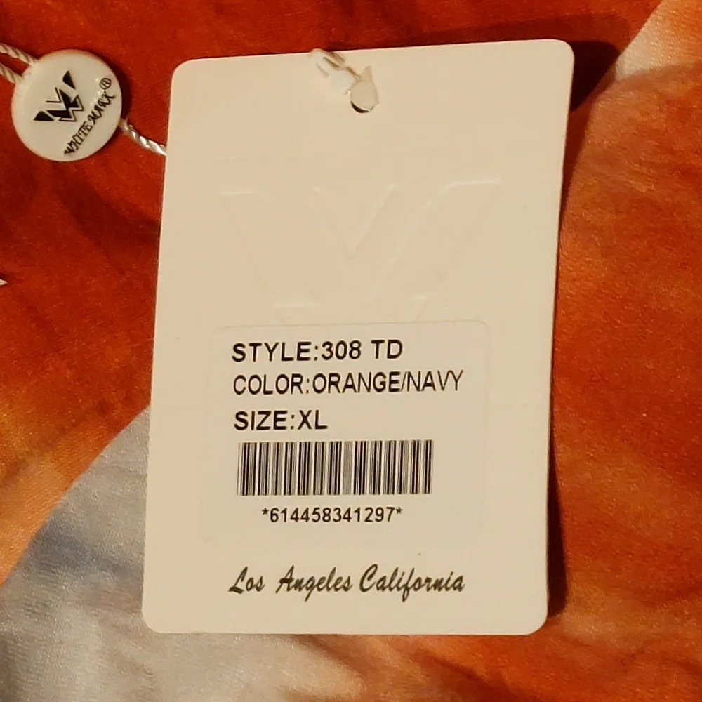 White Mark blue & orange tie-dyed maxi dress, sz XL, NWT - Picture 7 of 7